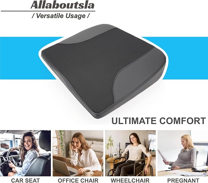 Car Seat Cushion, Car Seat Cushions for Long Driving | Comfortable Memory Foam Driver Seat Cushion, Automotive Seat Cushions, Butt Pillow for Car,Truck, Office Chair, Black