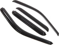 WD2-192 Dark Smoke 4 Pcs Set Window Visor (Outside Mount) Deflector Rain Guard Compatible with 1999-2016 Ford F-350 SuperCrew/Crew Cab