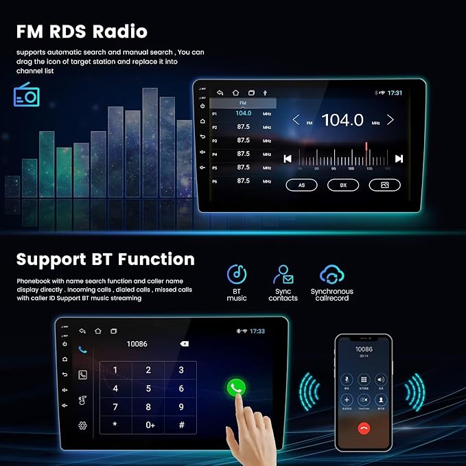Car Radio Stereo for Toyota Prius Plus V Alpha 2012-2017 Dash Kit Car GPS Navigation, 1+32GB 9" IPS Touch Screen Head Unit with Car-Play & Android Auto/SWC/Rear View |,9" IPS Touch Screen,Car-Play,Android Auto,SWC,FM,5G WIFI,AHD Camera