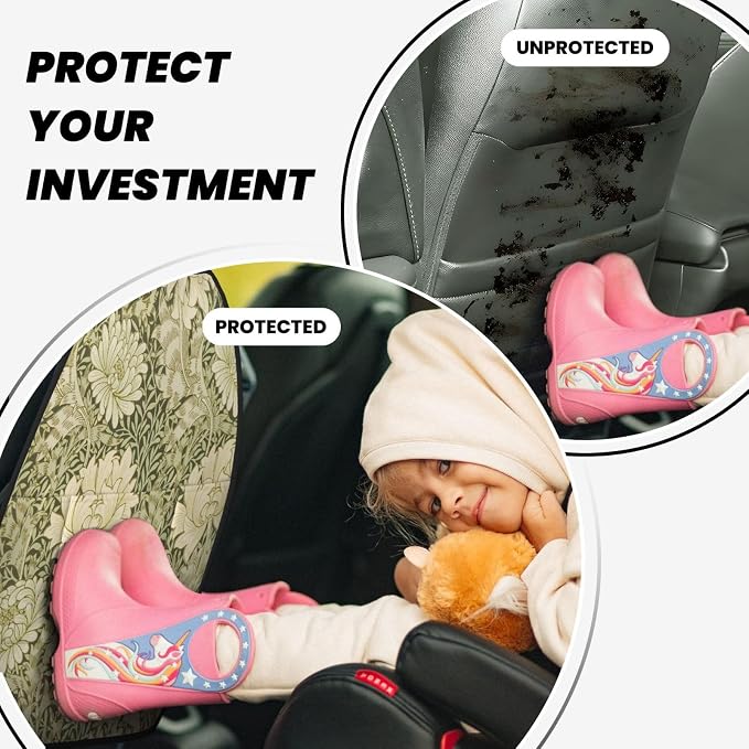 Chrysanthemum Pattern William Morris Throw Car Seat Back Kick Protectors Kick Mats With Storage Pockets For Vehicles To Protect From Dirt Mud Scratches 2 Pack