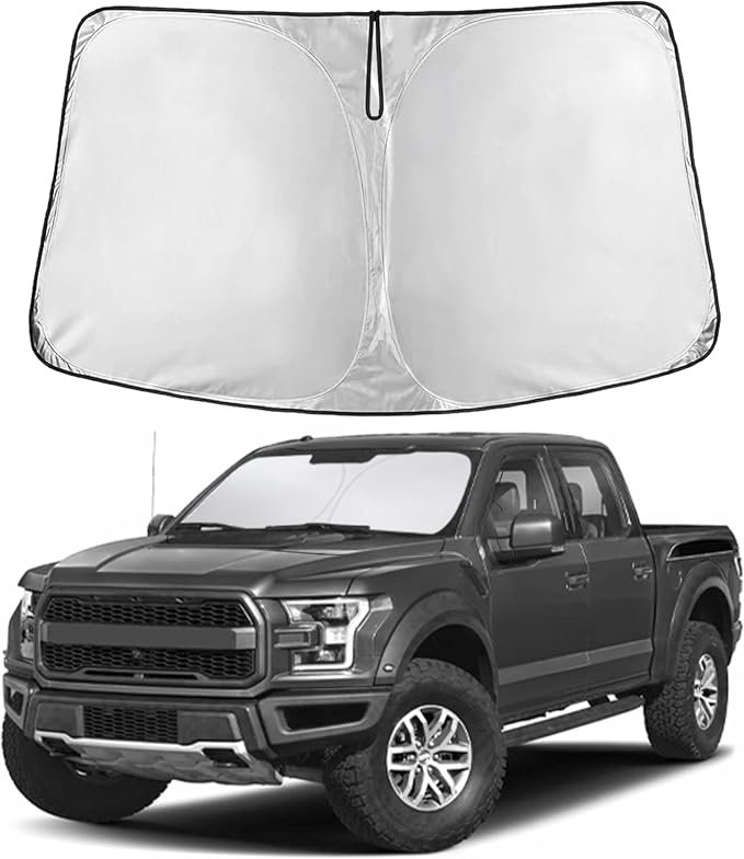 Windshield Sunshade Compatible for Ford F150 2015-2018 2019 2020, Sun Visor for Front Windshield & Window Sun Shade Cover, UV Heat Blocker & Protector, Car Accessories