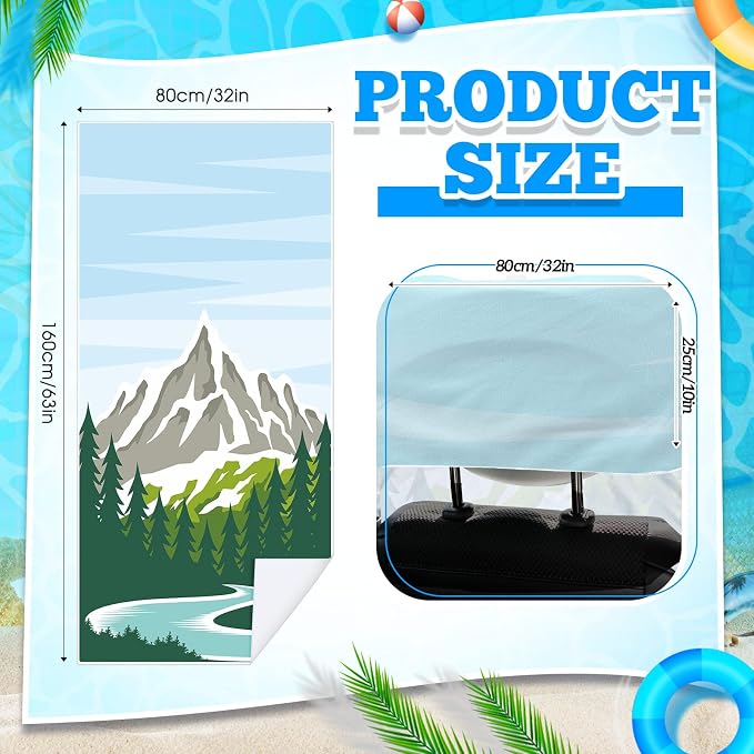 Car Seat Towel Covers with Storage Bag, 63 x 32 Inch Universal Non Slip Waterproof Sweat Protector for Car Truck, Gym Swimming Running, Machine Washable(1 Pack,National Park 1)