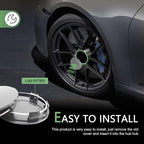 4PCS Car Wheel Center Caps, 60MM/2.36In OD 56MM/2.2In ID Center Hub Cover, ABS Snap-in Vehicle Rim Hub Caps, Rustproof Dustproof Center Cap for Rims, Universal Wheel Hub Decoration (Silver)