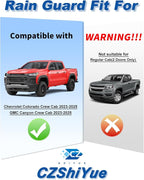 in-Channel Rain Guards Fit for Chevy Colorado/GMC Canyon Crew Cab 2023 2024 2025 2026 Window Rain Guard Extra Durable Truck Window Deflectors Window Vent Visors Shades Car Accessories