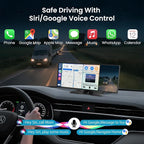 11.5 '' Wireless CarPlay Screen for Car, A-pple CarPlay & Android Auto HD Touchscreen with 4K Dash Cam/1080P Backup Camera/Navigation/Bluetooth/Voice Control/FM/Mirror Link,for All Vehicles