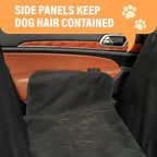 Waterproof Hammock Standard Car Seat Cover, Fits Sedans Hatchbacks Crossovers Coupes Compact Vehicles, Secure Convertible Travel Bed Protects Backseat Cargo from Dogs, Black w/Black Trim