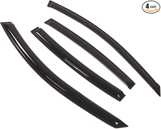 Outside Mount Window Vent Visors Rain Guards Compatible with Nissan Maxima Sedan 2004-2008 | Side Window Wind Deflectors Rain Shields | Smoke Tinted, 4 Pcs Set, DGWV-345