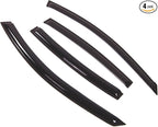 Outside Mount Window Vent Visors Rain Guards Compatible with Nissan Maxima Sedan 2004-2008 | Side Window Wind Deflectors Rain Shields | Black Tinted, 4 Pcs Set, BGWV-345