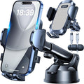 HTU Car Phone Holder【2026 Upgraded 100+LBS Suction & Safety Cert】 Cell Phone Car Mount for Truck Heavy Duty Phone Holder for Dashboard/Windshield/Vent for iPhone 17 16 Pro Max, Grey