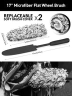 7PCS Car Wheel Brush Kit, Tire Brush for Car Owners & Auto Detailers, Soft-bristled Rim Brush, Flat Wheel Brush, Double-Ended Detailing Brush and Pads for Home Shop, Cars Trucks RVs
