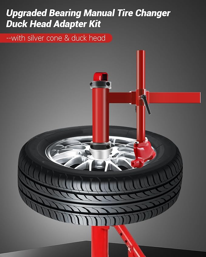 Bearing Manual Tire Changer Duck Head Adapter Kit, Fit for 16"-21" Wheels | Duck Head Tire changer with Silver Cone, Compatible with Most Car, Trucks, SUVs, ATV Tires, Fit for HF Tire Changer