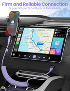 Purple USB-C and Lightning Cable 2-in-1, 3-FT iPhone 17 16 15 Car Charger Cord, 60W Fast Charging Cable for iPhone, Samsung Galaxy Supports Apple CarPlay & Android Auto