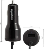 30W Fast Car Charger, 1 USB-C (18W) Cable with PD, 1 USB-A (12W) Port, Apple MFi Certified, for Phones (iPhone 16/15/14/13/12/11/X, Samsung, and more), Black