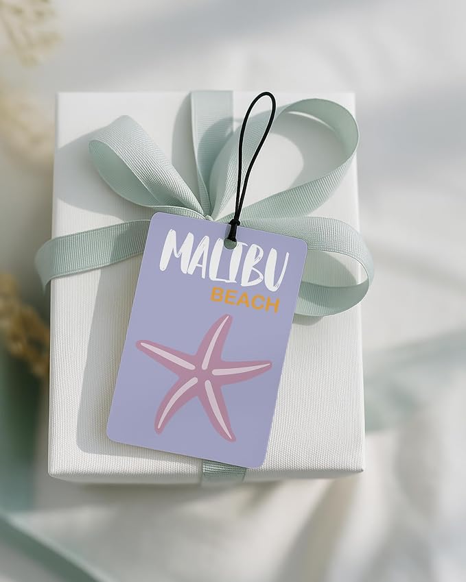 Coastal Beach Car Air Freshener 4 Pcs Coconut Scented, Summer Starfish Seashell Car Accessories Mirror Decor for Women, Girly Beachy Hanging Air Freshener for Cars Closet Drawer Books