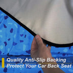 Back Seat Cover for Car Trucks Van SUV Jeep,Waterproof Rear Bench Towel Seat Covers for Dogs and Kids,Automotive Backseat Protector (Blue Marbling)