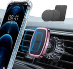 Magnetic Phone Holder for Car, [Easily Install] Car Phone Holder Mount [6 Strong Magnets] Cell Phone Holder for Car [Case Friendly] iPhone Car Holder Blue LV633