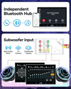 Single Din Car Stereo Wireless Apple Carplay Android Auto Radio, 10.1" Car Play Touch Screen, Bluetooth 5.3 Car Audio Receiver, 4.2 Channel 240W, Subwoofers, Backup Camera, Navigation, FM/AM, SWC