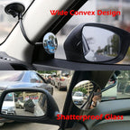 Suction Cup Car Baby Mirror, Adjustabe Long Arm HD Glass Convex Wide Angle Interior Rearview Baby Rear Facing Mirror (Frameless Round, 3.35")