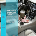 Car Cup Holder Expander, 2 in 1 Multifunctional 360° Rotating Water Bottles Holder Extender Adapter with Adjustable Base, Automotive Insert Drink Cup Adapter, Universal for Vehicles (Pink)