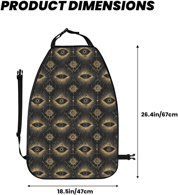 Mysterious Eye (1) for Car Seat Back Protector 2 Pack, Kick Mats for Kids and Pets, Backseat Seat Protector Cover for Car, SUV, Truck & Van