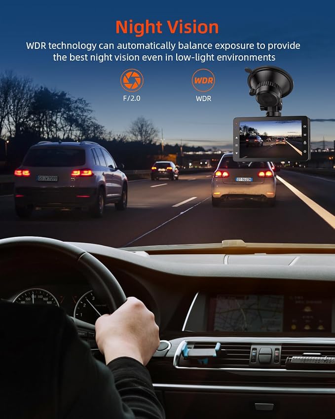 Dash Cam 1080P FHD Front Dash Camera for Cars, Dashcam with 176°Wide Angle, Night Vision, Parking Monitor,Loop Recording, G-Sensor,32G SD Card, Type C