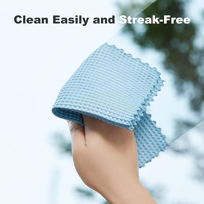 Microfiber Cleaning Cloth, Reusable Absorbent Microfiber Cleaning Cloths, Kitchen Dish Cloth Waffle Weave 5 Pack, Mixed Color, 9.8×9.8inch