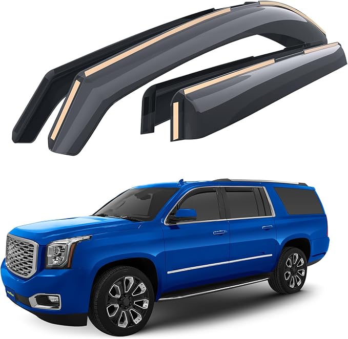 Goodyear Shatterproof in-Channel Window Deflectors for GMC Yukon XL 2015-2020, Rain Guards, Window Visors for Cars, Vent Deflector, Car Accessories, 4 pcs - GY008139