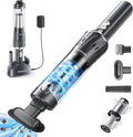 Handheld Vacuum Cordless 25000Pa Car Vacuum 3-in-1 Handheld Vacuum, Includes Smart Display and Charging Base Hand Vac Cordless Rechargeable One-Touch Empty for Home/Pet/Car (Silver)