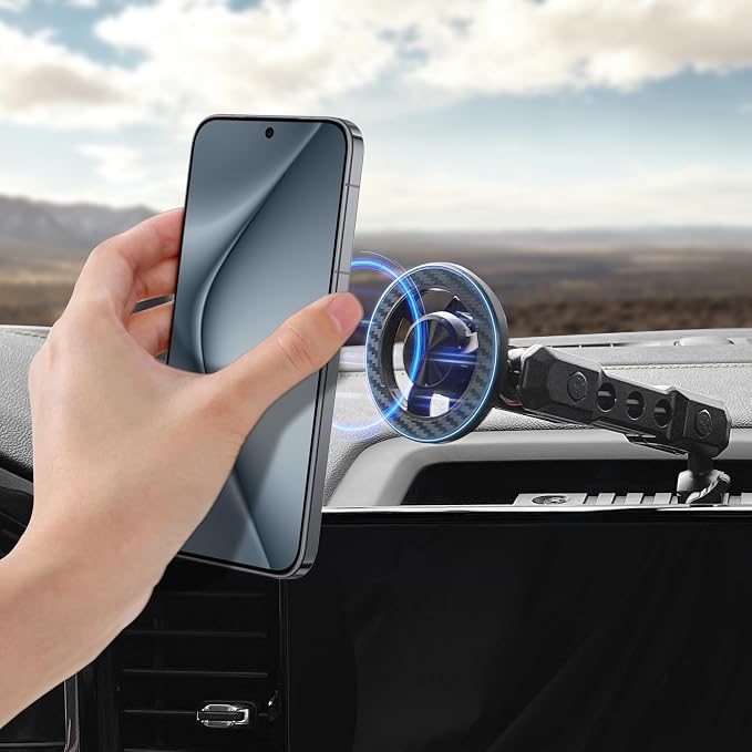 Phone Mount for 2022 2023 2024 2025 2026 Chevrolet Silverado 1500/GMC Sierra 1500 2500 3500 HD Accessories,Dash Platform Phone Mount Magsafe Fit 13.4" Screen, Cell Phone Holder for NATO Rail