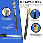 Pencil Tire Pressure Gauge - 12 Pack - Bulk Heavy Duty 0-50 PSI Hard Polymer Pen Mechanical Air Gauge for Cars, Trucks, Motorcycles, Bicycles - for Replacement Roadside Emergency Kit
