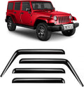 Voron Glass Tape-on Extra Durable Rain Guards for Jeep Wrangler 2007-2018, Window Deflectors, Vent Window Visors, 4 Pieces - 120040