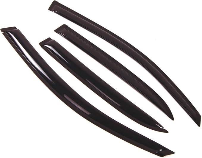WD2-039 Dark Smoke 4 Pcs Set Window Visor (Outside Mount) Deflector Rain Guard Compatible with 2005-2009 Chevrolet Equinox