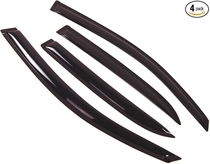 Outside Mount Window Vent Visors Rain Guards Compatible with Chevrolet Equinox 2005-2009 | Side Window Wind Deflectors Rain Shields | Smoke Tinted, 4 Pcs Set, DGWV-039