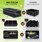 Trunk Organizer for Car, SUV Trunk Organizer, 12 Pockets, Non-Slip Bottom, Sturdy Oxford Car Organizer for Sedans, Van, Jeep, Grocery, Large 3 Compartments, Black Gray, 32"×13"×10.6"