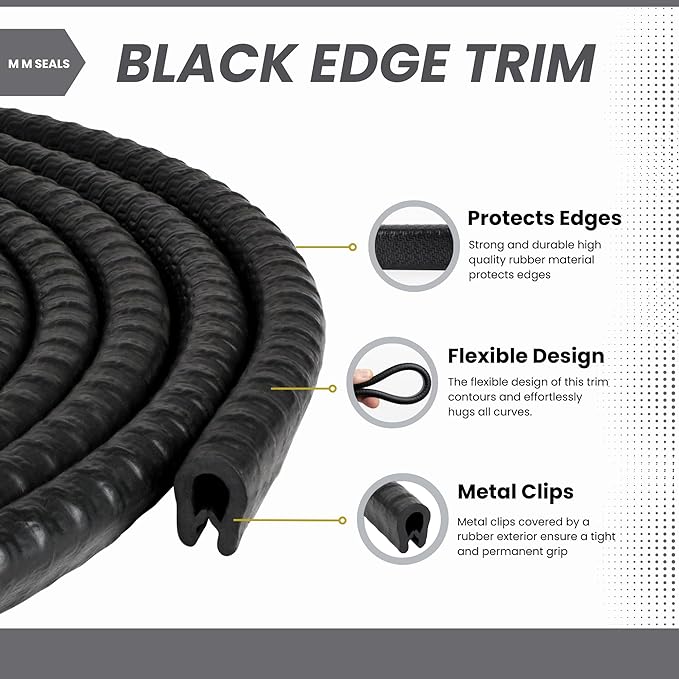 Edge Trim Black Small, Fits 1/16" (100 Feet)