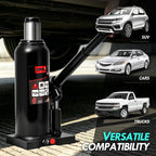 6 Tons / 12000 lbs Lifting Automotive Welded Hydraulic Bottle Jack for Car SUV Pickup Truck, Auto Repair, with Manual Handle & Carrying Storage Case, Black