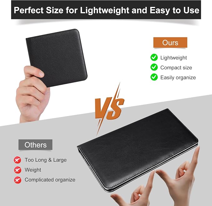 CoBak Car Registration and Insurance Holder - Small and Lightweight Vehicle Glove Box Car Organizer, Auto Truck Comparment Accessories Case for Essential Document, Driver License (Carbon Fiber Black)
