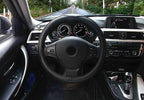 Steering Wheel Covers Universal 15 inch - Genuine Leather, Breathable, Anti Slip & Odor Free (Black with Black Lines, M(14" 1/2-15" 1/4))