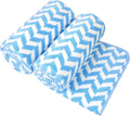 Microfiber Bath Towels, Chevron Blue, 30" x 60", 2 Pack | Hanging Loop, Oversized, Soft, Super Absorbent, Fast Drying, Use for Sports, Fitness, Yoga