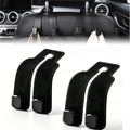 Car Seat Headrest Hooks for Purses and Bags, 4-Pack Heavy Duty Car Seat Hooks with Anti-Slip Pad, Universal Car Backseat Organizer Hanger Accessories for Grocery Bags (Black)