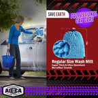 AIDEA Car Wash Mitt Microfiber, 2PK, Car Wash Brush, Blue, 8' X12'' | Scratch Free Lint Free Premium Chenille Microfiber Mitt, Cleaning Supplies, Extra Large Size