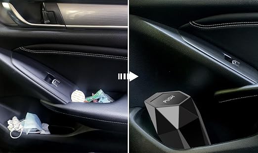 2 Pack Car Trash Can with Lid, Cup Holder Garbage Can for Car, Garbage Bin Cars Accessories for Interior, Leakproof Small Trash Bin, Mini Trash Can for Cars, Home, Bedroom, Office (Black)