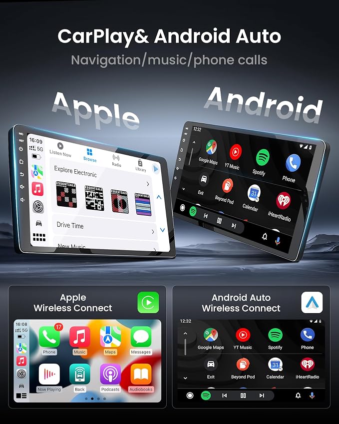 8 Core 4GB+64GB for Toyota Highlander 2008-2012 Car Radio Stereo Upgrade: Android 15, 9-Inch 1280 x 800 IPS, 5G Wireless CarPlay Android Auto, AM FM RDS, DSP, WiFi 6, GPS, SWC, Backup Camera