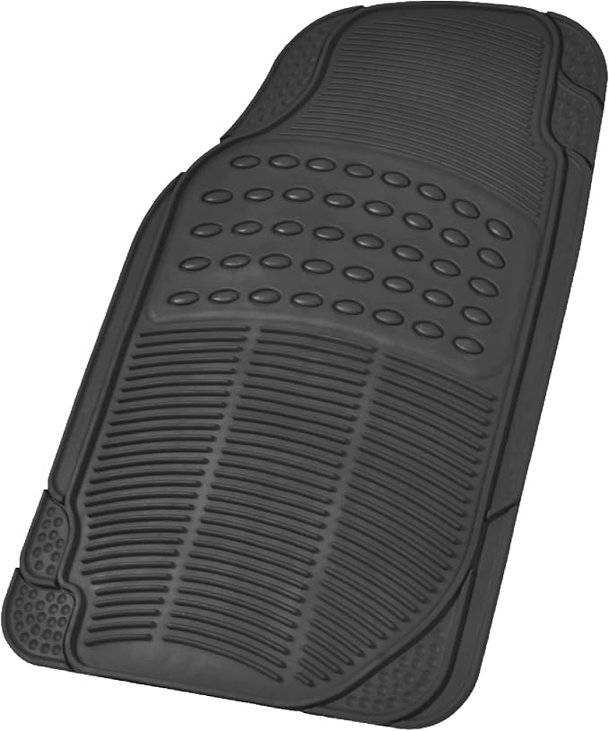Floor Mats, 4-Piece All-Weather Car Mat with Universal Fit Design, Durable Rubber Car Floor Mats with Capture Ridges, Waterproof for Cars Trucks SUV (Black)