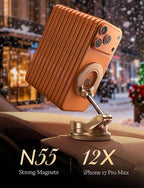 for Magsafe Car Mount, Cell Phone Holders for Your Car, Magnetic Car Accessories for Women Men Truck Jeep BMW, Vacuum Gifts Kits for iPhone 17 Pro Max 16 15 14 13 12, Samsung S26, Gold Red