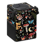 Car Trash Can with Lid Vintage Mushroom Ferns Floral Collapsible Reusable Leak-Proof Auto Garage Bag,Hanging Vehicle Car Accessories Interior Car Organizer