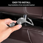 4PCS Bling Car Seat Headrest Hooks, Vehicle Back Seat Purse Handbag Hanging Holder with Crystal Rhinestone, Diamond Storage Organizer Hook,Bling Car Accessories for Women (White)