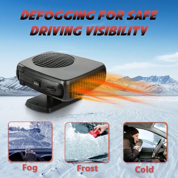 Car Heater - 2026 New upgraded Portable Heater for Car 12V,Fast Heating Auto Defroster and Demister for Windshield,2 in 1 Heating and Cooling Fan for Car/Truck/SUV