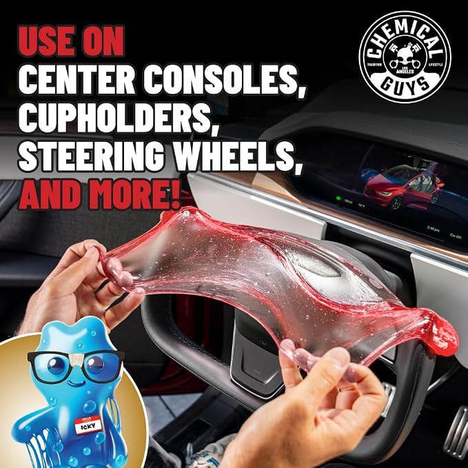 Sticky Icky Car Cleaning Gel, Green Apple & Sweet Strawberry Scent - Detailing Kit, Car Dust Crevice Cleaner, Slime Auto Air Vent, Cleaning Putty for Keyboard Cleaner (4 Pack) - CJK1004