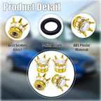 4PCS Crown Bling Tire Stem Valve Caps, Crystal Diamond Car Wheel Tire Valve Caps Universal Copper Core Stem Covers for Cars, SUV, Trucks, Bikes, Motorcycles, Bicycles (Gold & Silver)